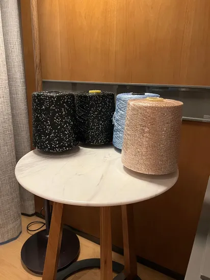 Cheap Wholesale Standard Quality Knitted Metal Sequin Yarn Reflective Metal Beads Yarn 