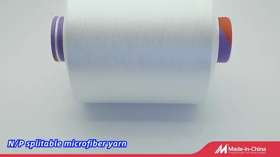 Wholesale 80% Polyester 20% Polyamide Nylon Microfiber Conjugated Yarn for Micro Towel; Polyester Polyamide Composite Spilt Yarn; 150d/72 160/72 SD SIM 