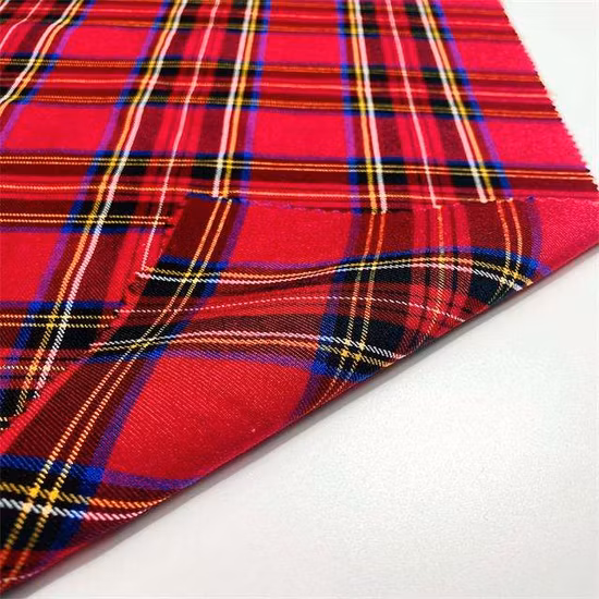 Sunplustex Scottish Plaid Bengaline Polyester Rayon Spandex Tr Yarn Dyed Stretch
