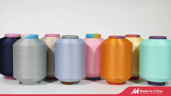 High Elastic Polyester/Nylon Acy Scy Spandex Air Covered Yarn for Seamless Sportswear Knitting Socks Denim Fabric 